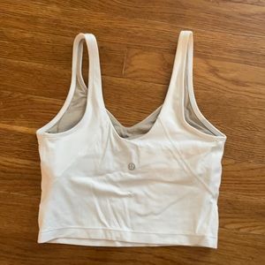 Lulu lemon white crop top / built in sports bra size 4